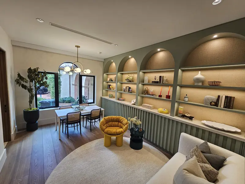 Arched built-in shelving — LAM Paint Services project (interior)