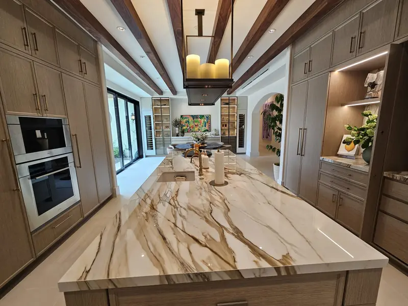 Kitchen with marble island — LAM Paint Services project (interior)