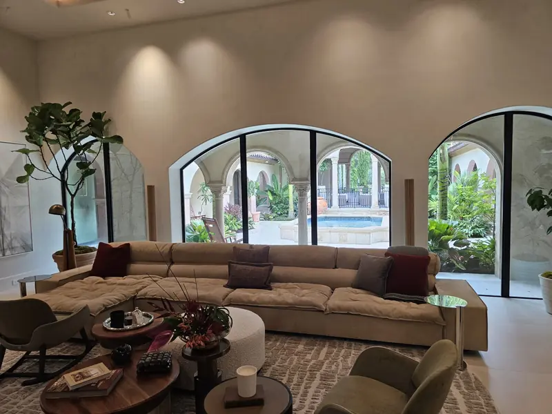 Living room with arched windows — LAM Paint Services project (interior)